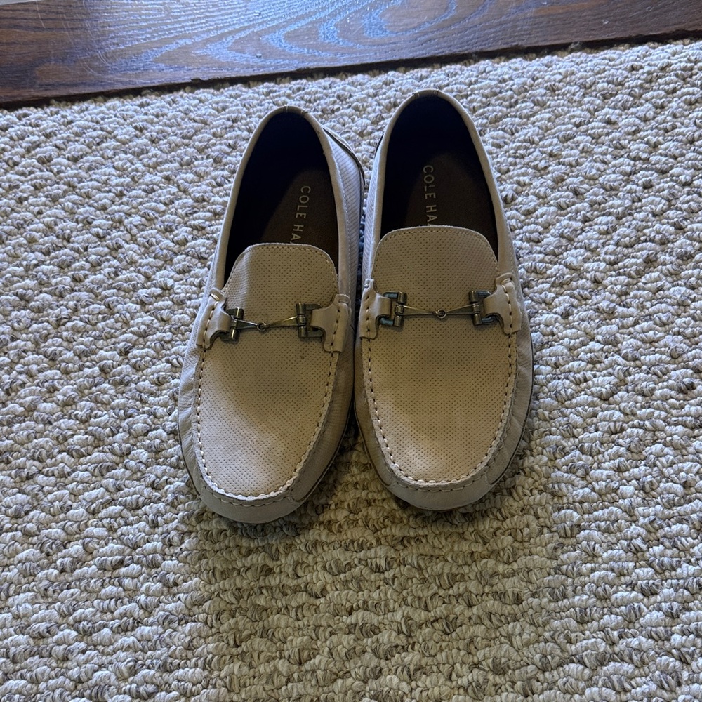 Cole Haan Men's Beige Slip-On Loafers